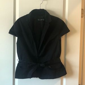 Short Sleeve Suit Jacket with Tie Belt/ XL